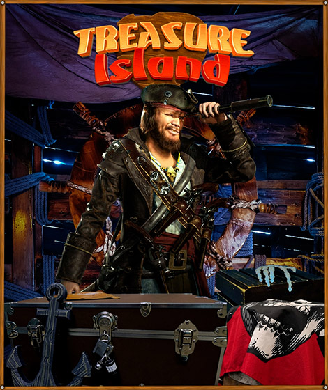 all in adventures escape game treasure island poster